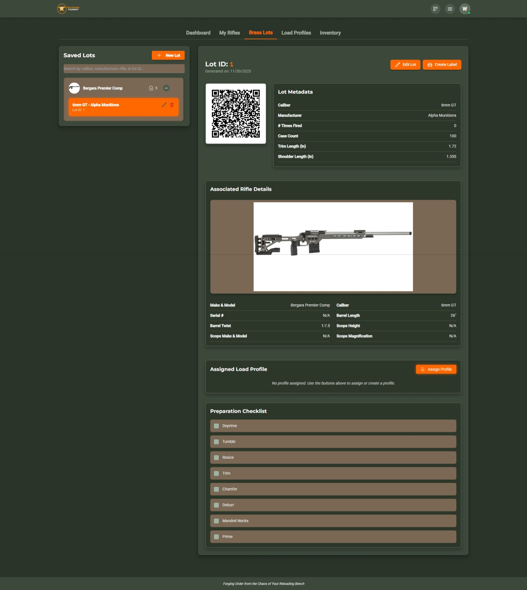 Qr Code For Rifle Reloading Foundry
